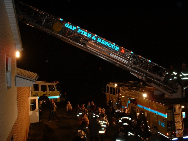 Gap Fire Company brought the then new Truck 4-2 over to our station for a demonstration... 3/03